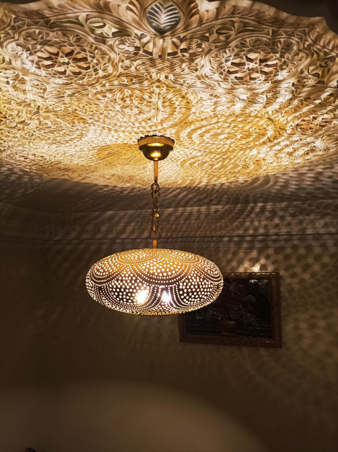 Morocco lamp, brass pendant light, Brass Pendant Light (PL 1003)